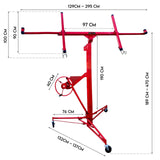 16FT Drywall Gyprock Panel Lifter Plaster Board Sheet Hoist Lift Plasterboard - Low Angle