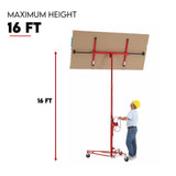 16FT Sheet Panel Lifter Plaster Drywall Panel Gyprock Plasterboard Hoist Lift - Close-Up Angle