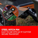270kg Steel Dump Cart for Ride on Mower ATV Metal Garden Trailer - Side View