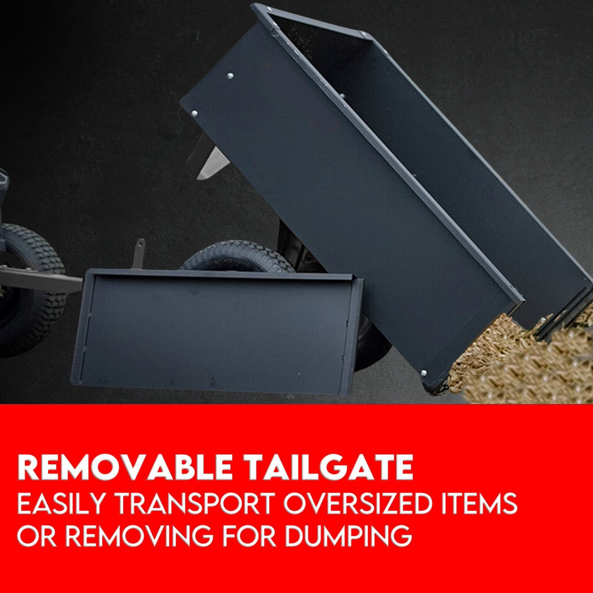 270kg Steel Dump Cart for Ride on Mower ATV Metal Garden Trailer