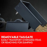 Steel Dump Cart Garden Tipping Trailer - Top-Down View