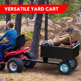 Steel Dump Cart Garden Tipping Trailer - Close-Up Angle