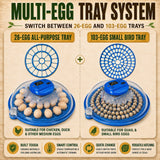 26 Egg Hatching Incubator Machine Automatic Turning Digital LED Chicken Duck - Side View