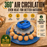 26 Egg Hatching Incubator Machine Automatic Turning Digital LED Chicken Duck - 45-Degree Angle