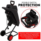 2500W Electric Garden Mulcher Shredder Portable Wood Chipper on Wheels w/ bag - Front View