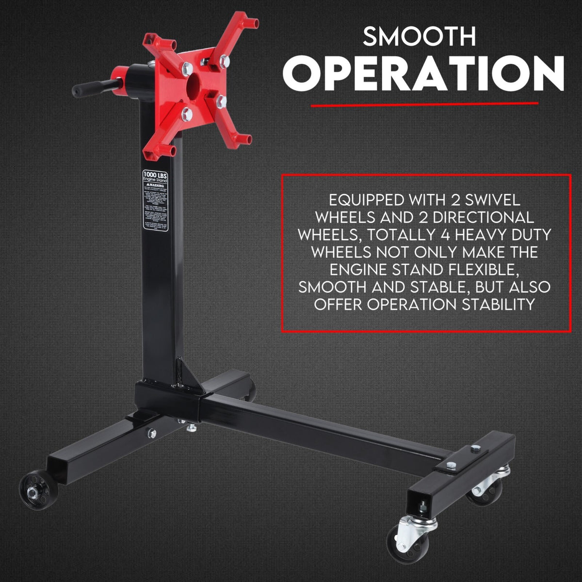 Engine Stand H Frame 450kg 1000lb Industrial Workshop Cars Auto Motor 4 Wheels