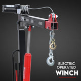 900kg Swivel Hydraulic Crane Hoist 12V Electric Jack Trailer UTE Pick up Lift - Side View