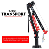 900kg Swivel Hydraulic Crane Hoist 12V Electric Jack Trailer UTE Pick up Lift - Top-Down View