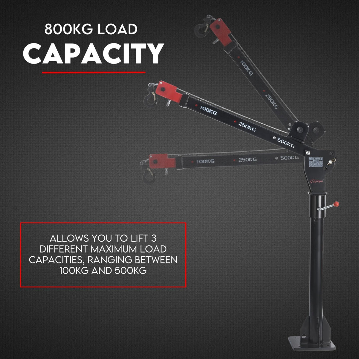 800kg Electric Hoist Winch Crane 12V Swivel Car Truck UTE Lift 360° Pick up