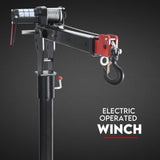 800kg Electric Hoist Winch Crane 12V Swivel Car Truck UTE Lift 360° Pick up - Side View