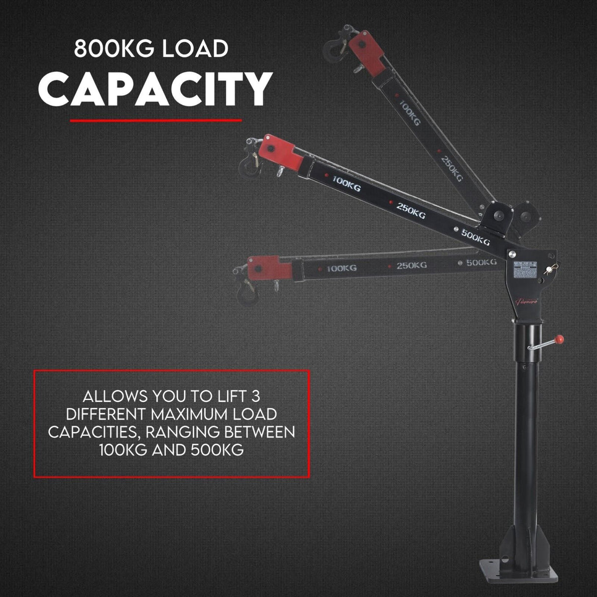 800kg Electric Hoist Winch Crane 12V Swivel Car Truck UTE Lift 360Â° Pick Up