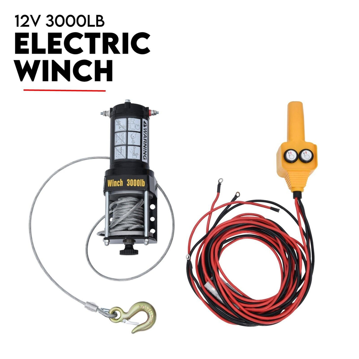 800kg Electric Hoist Winch Crane 12V Swivel Car Truck UTE Lift 360Â° Pick Up