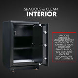 Dual Key Lock Safe Safety Box Security Code Lock Box Fire Proof Heavy Duty 80L - Front View