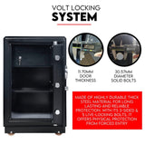 Dual Key Lock Safe Safety Box Security Code Lock Box Fire Proof Heavy Duty 80L - Side View