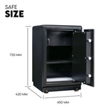 Dual Key Lock Safe Safety Box Security Code Lock Box Fire Proof Heavy Duty 80L - Close-Up Angle