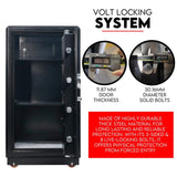 Dual Key Lock Safe Box Fire Proof Safe Heavy Duty Key Lock Security 118L - Side View