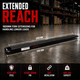 1800mm Forklift Fork Tynes Extension Slippers Heavy Duty Tynes - Side View