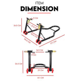 Front and Rear Motorcycle Stand Motorbike Lift Heavy Duty Paddock Carrier Bike Hoist