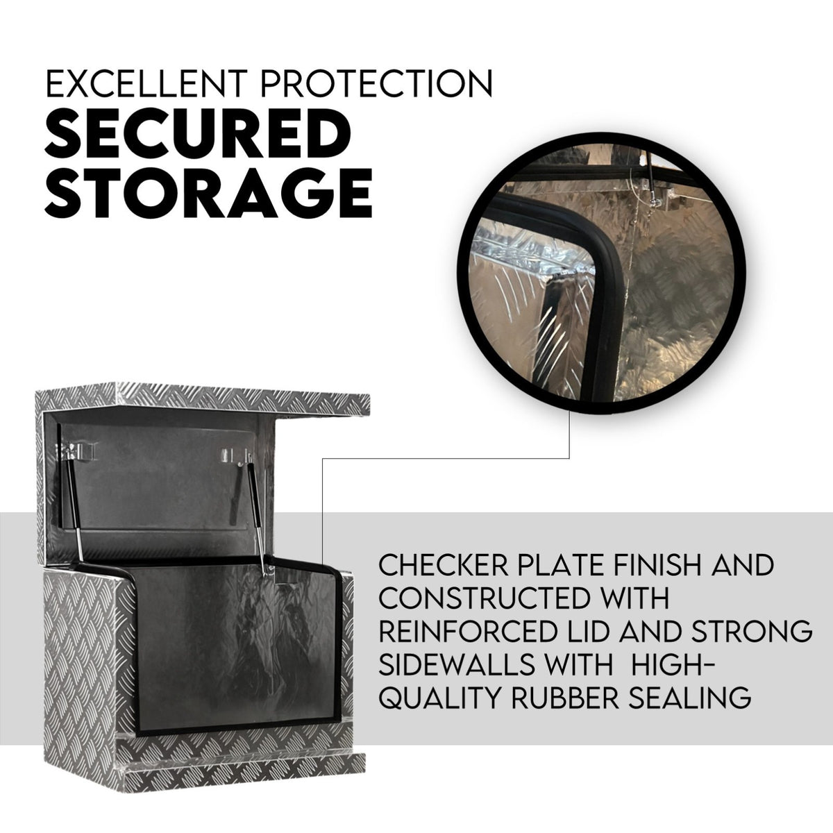 Aluminium Toolbox Ute Generator Trailer Truck Canopy Camper Tool Box 620x400x500mm