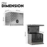Aluminium Toolbox Ute Tool box Generator Trailer Truck Canopy 620x400x500 - Rear View