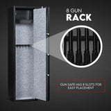 8 Gun Safe Firearm Rifle Storage Lock box Steel Cabinet Heavy Duty Locker CAT A+B - Side View