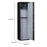 8 Gun Safe Firearm Rifle Storage Lock box Steel Cabinet Heavy Duty Locker CAT A+B - Close-Up Angle