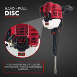 2 Stroke Petrol Demolition Jackhammer Concrete Tile Breaker 52cc Jack Hammer - Close-Up Angle