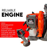 Petrol Leaf Blower 2 Stroke 42.7cc Backpack Commercial 540km/H - Side View