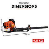 Petrol Leaf Blower 2 Stroke 42.7cc Backpack Commercial 540km/H - Extra Image