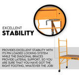 450kg Mobile Scaffold Ladder Scaffolding Platform Portable Ladder Work Safety - Side View