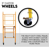 450kg Mobile Scaffold Ladder Scaffolding Platform Portable Ladder Work Safety - Close-Up Angle