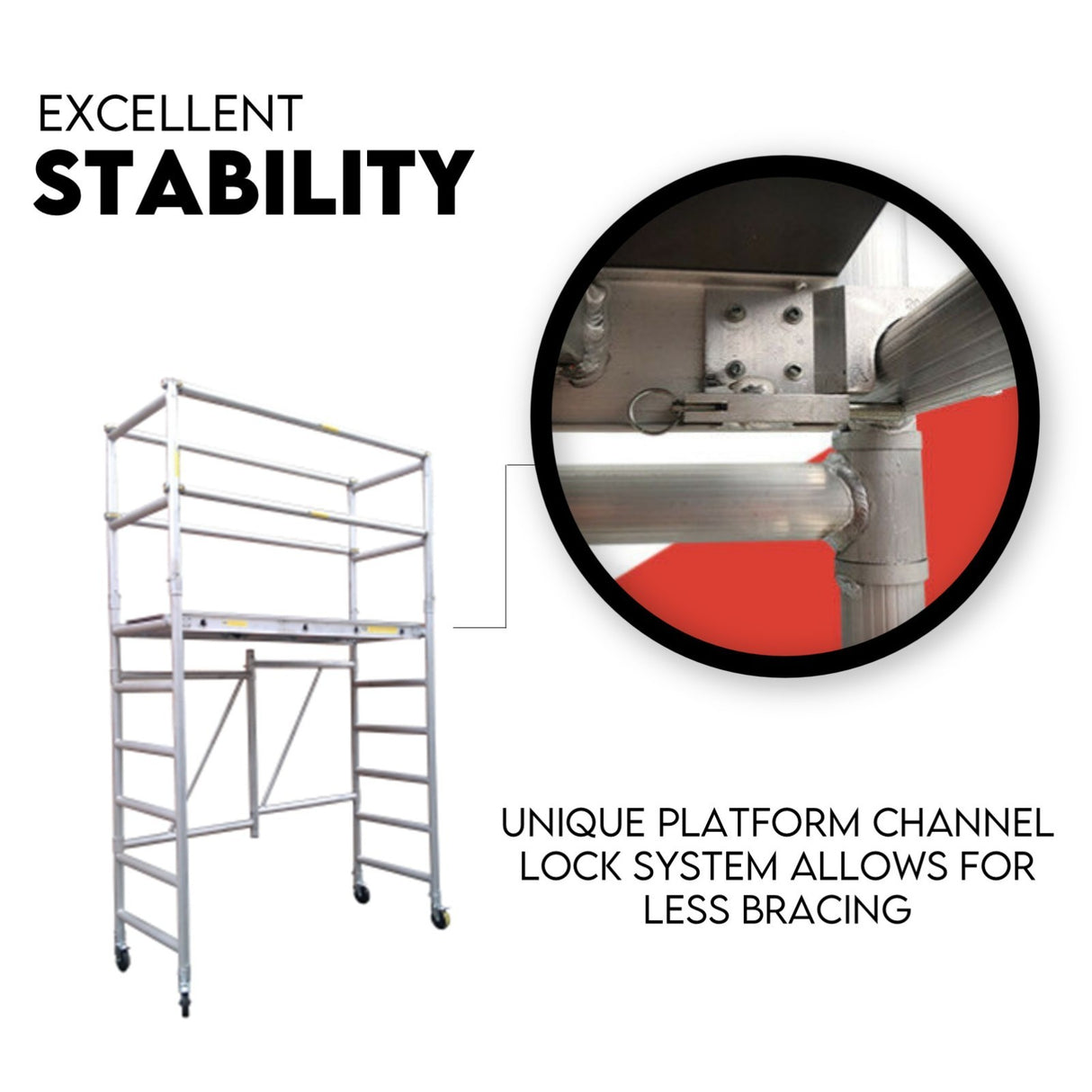 3M Mobile Scaffold Aluminium 225KG Capacity Portable Safety Platform