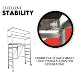 3.0M Aluminium Scaffold Mobile Tower Single Width Platform Height AU Standard - Side View