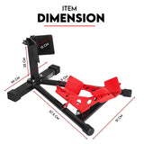 Heavy Duty Motorcycle Motorbike Stand Front Wheel Chock Trailer Transport - Top-Down View