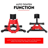 Heavy Duty Motorcycle Motorbike Stand Front Wheel Chock Trailer Transport - Rear View