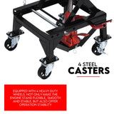Motorcycle Scissor Lift Stand w/ castors 136KG Motorbike Working Bench Jack - Side View