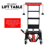 Motorcycle Scissor Lift Stand w/ castors 136KG Motorbike Working Bench Jack