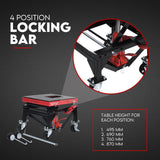 Motorcycle Scissor Lift Stand w/ castors 136KG Motorbike Working Bench Jack - Close-Up Angle