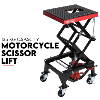 Motorcycle Scissor Lift Stand 136kg Hydraulic Motorbike Lifter Dirt Bike Jack