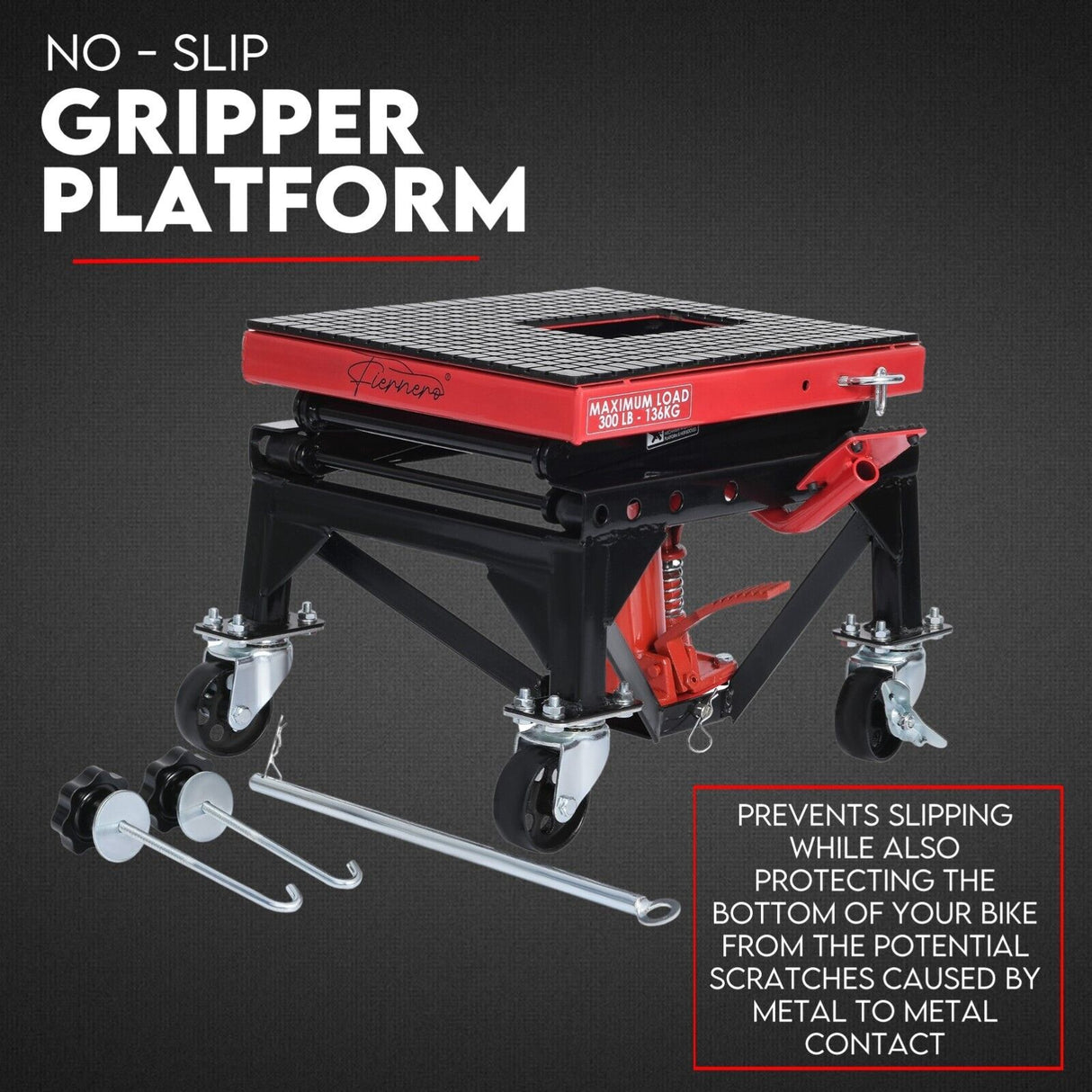Motorcycle Scissor Lift Stand 136kg Hydraulic Motorbike Lifter Dirt Bike Jack