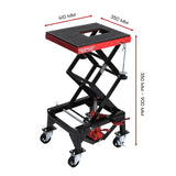 Motorcycle Scissor Lift Stand 136kg Hydraulic Motorbike Lifter Dirt Bike Jack - Low Angle