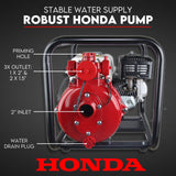 6.5HP Petrol Water Pump Honda GP200 Twin Impeller Irrigation Fire Fighting - Front View