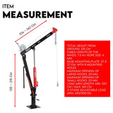 900kg Swivel Hydraulic Crane Hoist Jack UTE Trailer Truck Winch Pick up Lift - Close-Up Angle