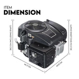 16HP Vertical Shaft Lawn Mower Engine Petrol 4 Stroke Ride on Motor - Side View
