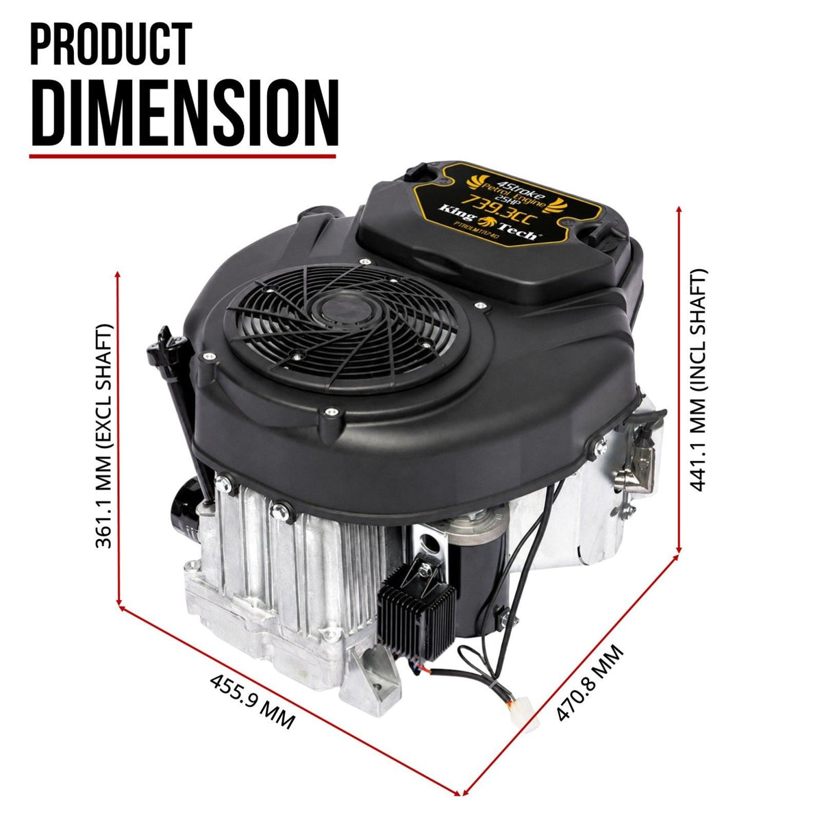 25HP V-Twin Vertical Shaft Lawn Engine Petrol Motor 4 Stroke Ride On Mower