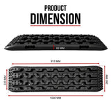 2x 10 Ton 4WD Car Recovery Tracks Sand Mud Snow Traction Boards Off-Road Device Mat - Low Angle