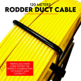 120M×6MM Fish Tape Puller Fiberglass Wire Cable Running Duct Rodder with Wheels - Front View
