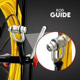 120M×6MM Fish Tape Puller Fiberglass Wire Cable Running Duct Rodder with Wheels - Top-Down View