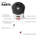 Automatic Roller Door Opener Garage Powerful 1200N Motor Garage 22m² Rolling AU - Rear View