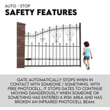 40W Full Solar Powered Automatic Remote Single Swing Gate Opener Battery - Front View